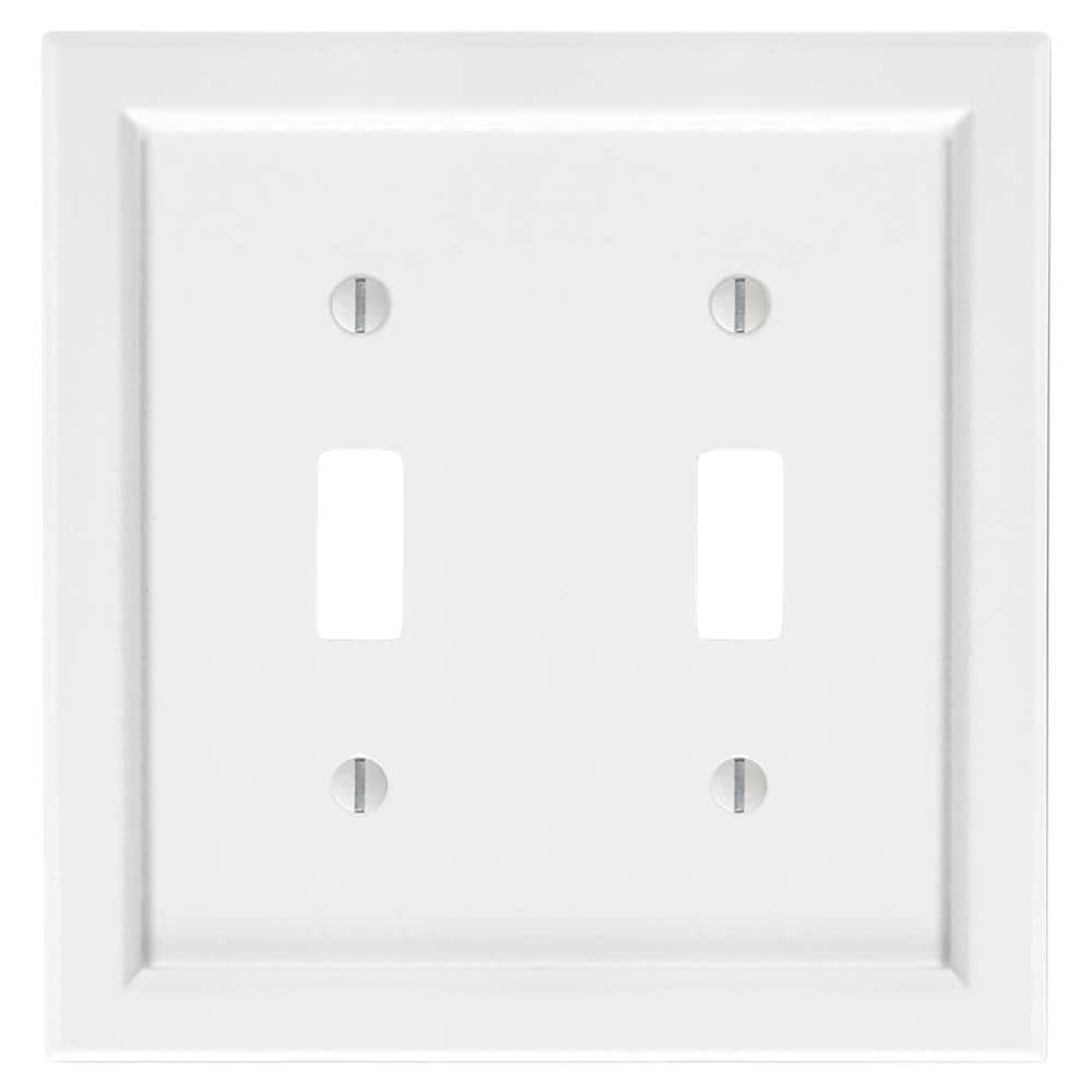 AMERELLE Woodmore 2-Gang White Toggle BMC Wood Wall Plate