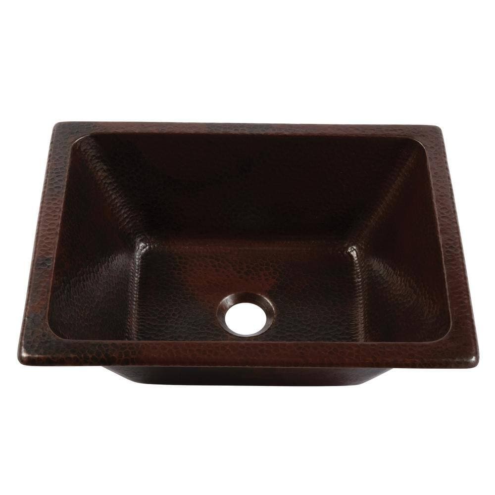 SINKOLOGY Hawking 17 in. Drop-In or Undermount Bathroom Sink in Aged Copper (3)