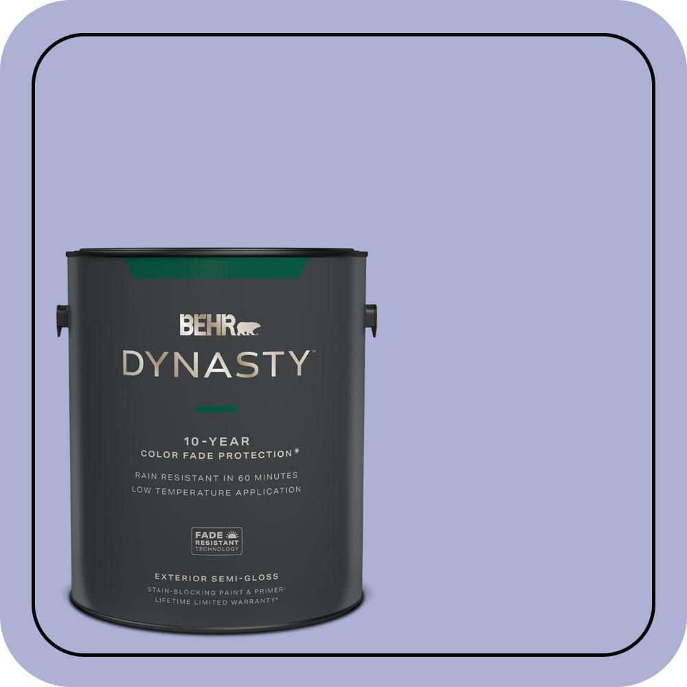 BEHR DYNASTY 1 gal. #620B-4 Pixie Violet Semi-Gloss Enamel Exterior Stain-Blocking Paint & Primer