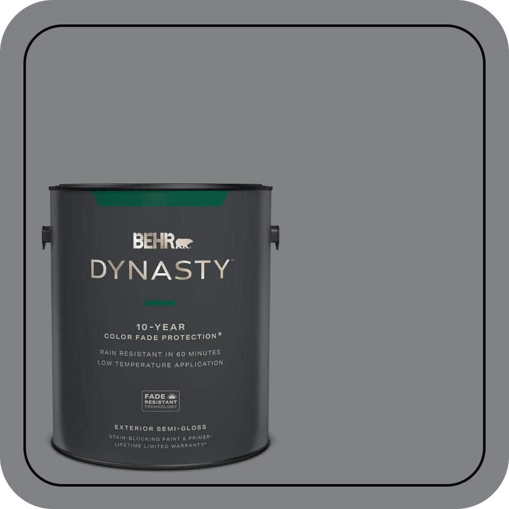 BEHR DYNASTY 1 gal. #PPU26-03 Legendary Gray Semi-Gloss Enamel Exterior Stain-Blocking Paint & Primer
