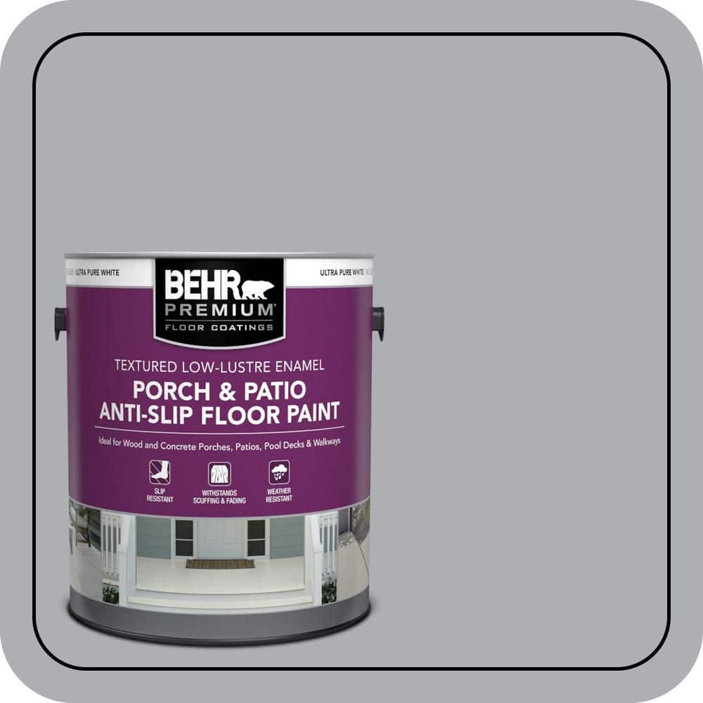 BEHR PREMIUM 1 gal. #AE-50 Gray Cast Textured Low-Lustre Enamel Interior/Exterior Porch and Patio Anti-Slip Floor Paint (1)