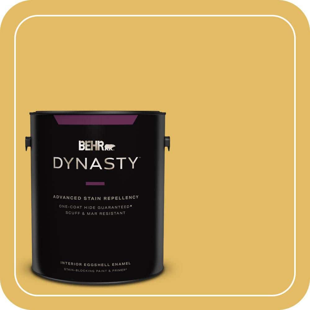 BEHR DYNASTY 1 gal. #MQ4-12 Dandelion Wish One-Coat Hide Eggshell Enamel Interior Stain-Blocking Paint & Primer