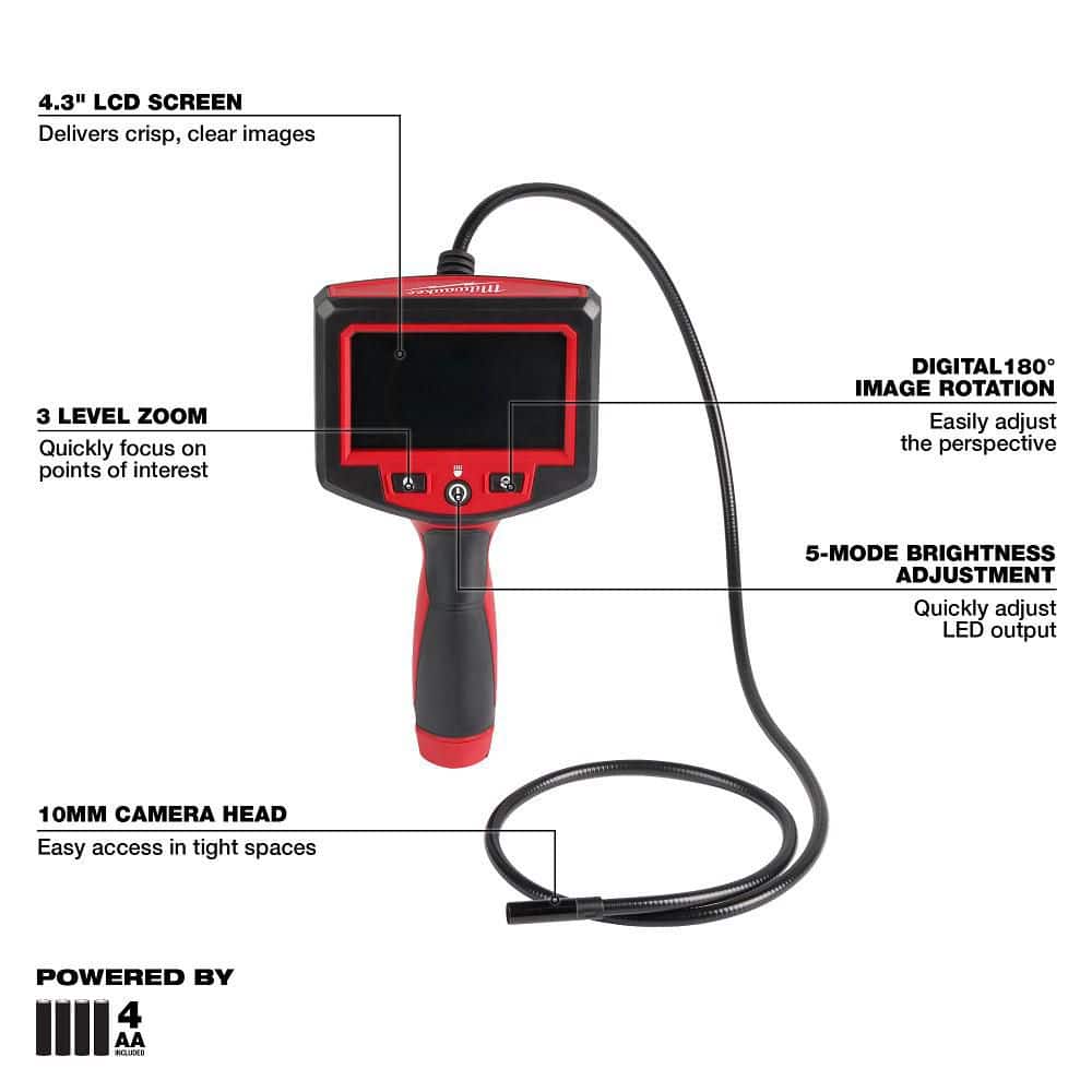 Milwaukee M- Spector 4 ft. Inspection Sewer Camera Scope (4)