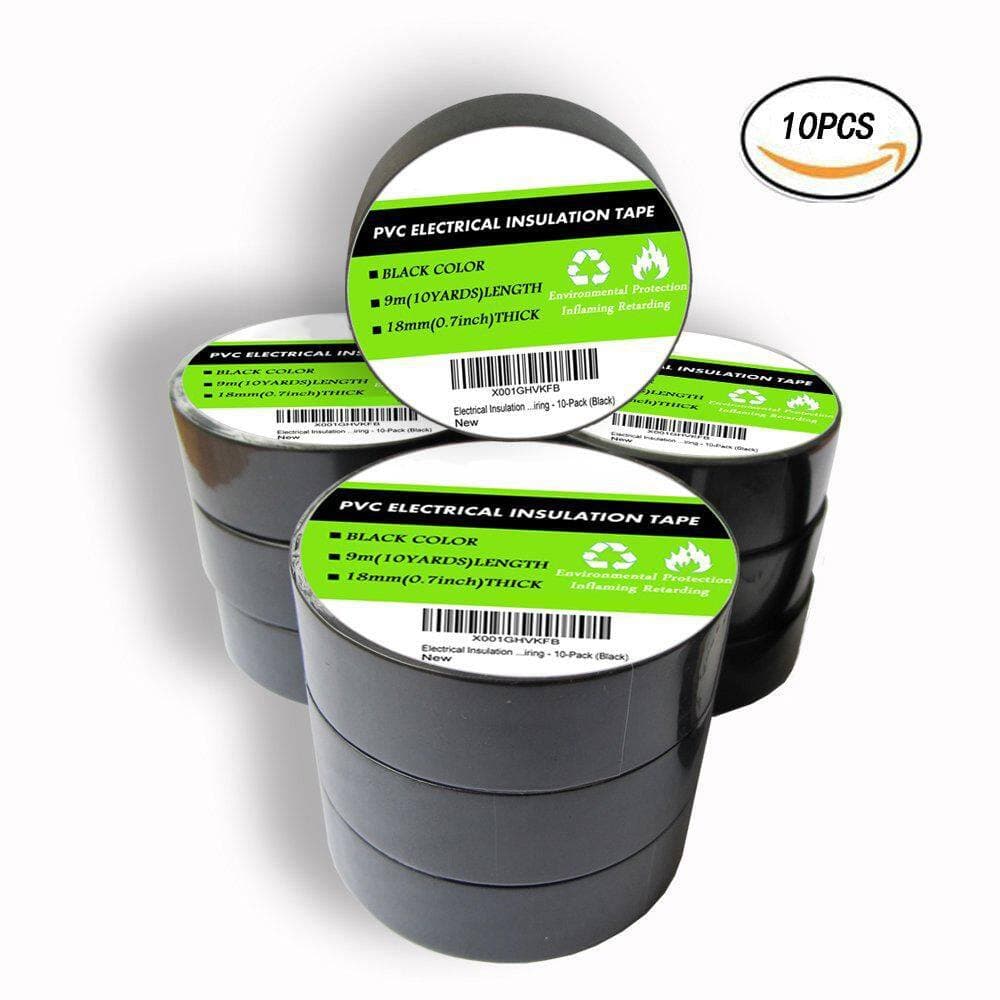 Yichuhaoxi 0.71 in. x 60 ft. Electrical Tape Black 10-Pack (2)