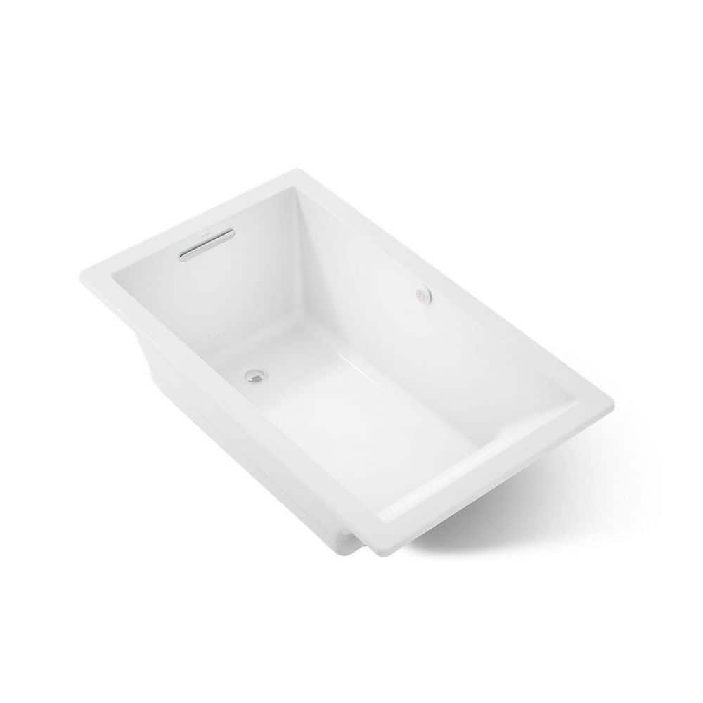 KOHLER Underscore 60 in. x 36 in. Rectangular Whirlpool Bathtub with Reversible Drain in White (1)