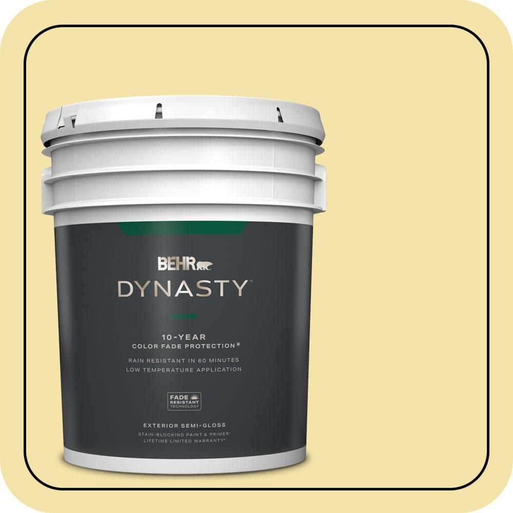 BEHR DYNASTY 5 gal. #P320-3 Lily Bulb Semi-Gloss Enamel Exterior Stain-Blocking Paint & Primer