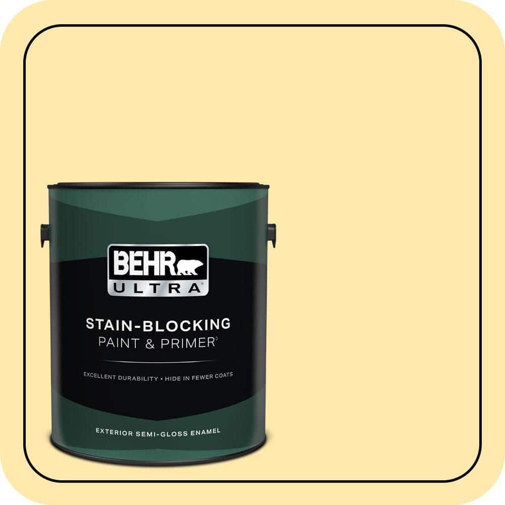 BEHR ULTRA 1 gal. #P290-2 Sweet as Honey Semi-Gloss Enamel Exterior Paint & Primer