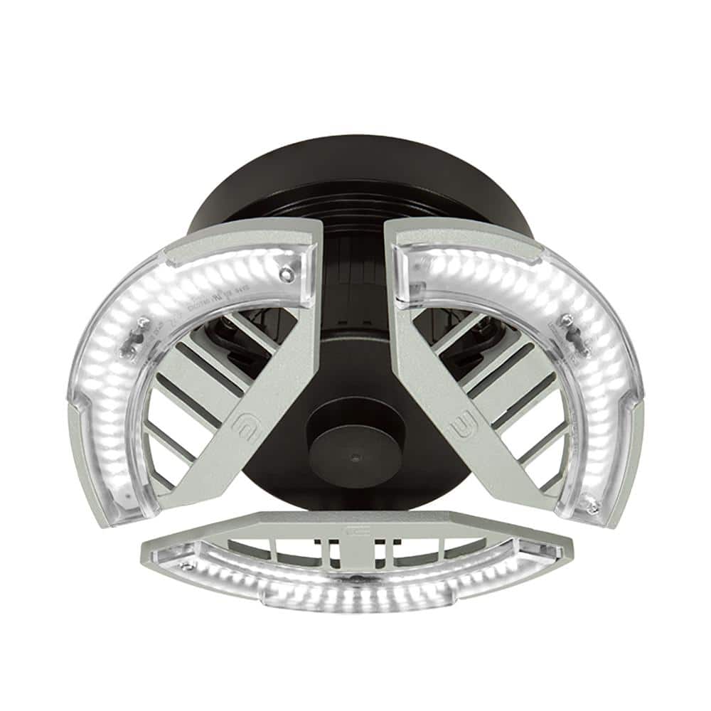 Commercial Electric 7 in. Spin Light 3 Adjustable Heads 3500 Lumens LED Flush Mount Garage Light and Basement - Screws into Lampholder (2)