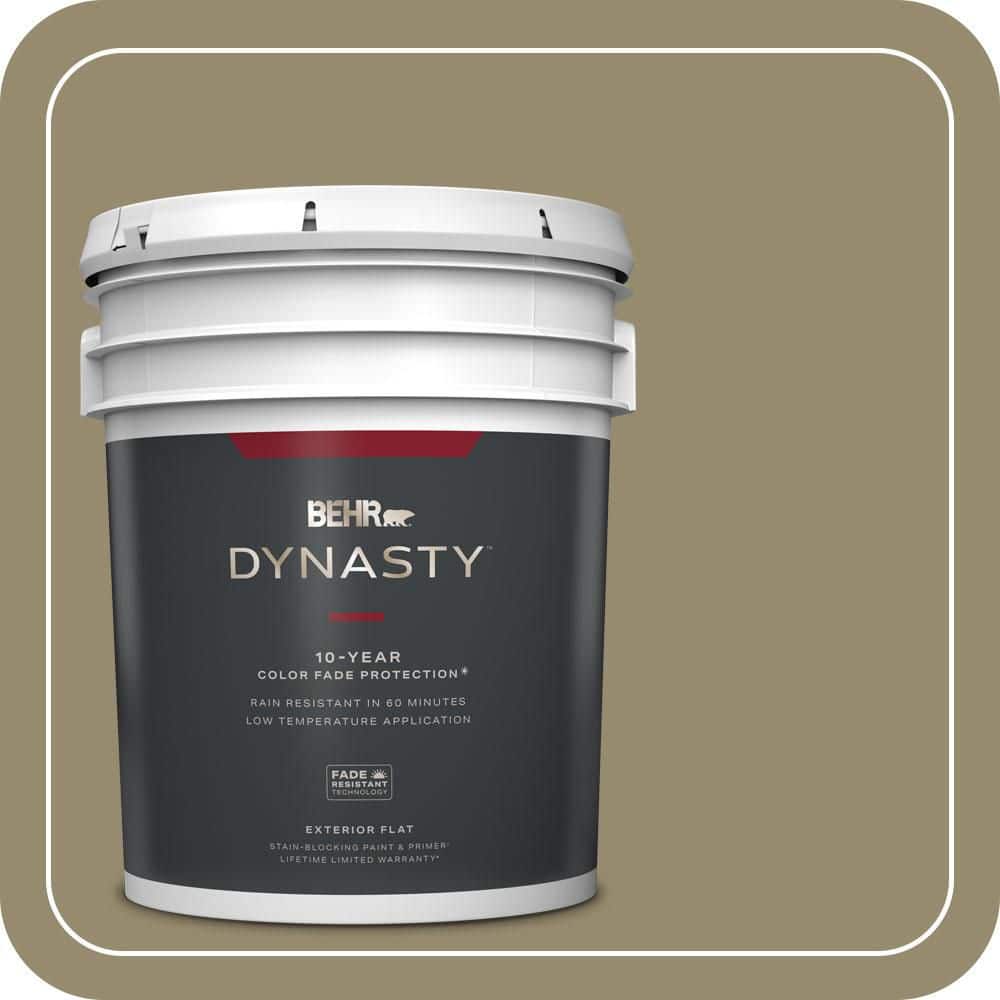 BEHR DYNASTY 5 gal. #PPU8-04 Urban Safari Flat Exterior Stain-Blocking Paint & Primer