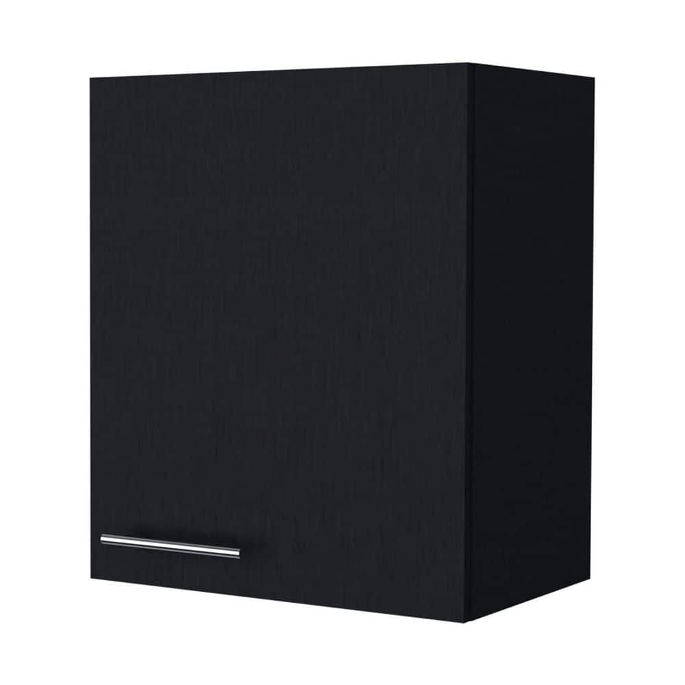 Tahanbath Classic 13.10 in. W x 19.70 in. D x 23.60 in. H Bathroom Storage Wall Cabinet in Black with 1 Door (1)