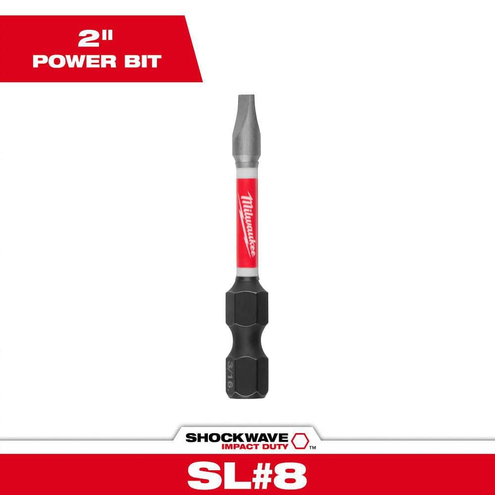 Milwaukee SHOCKWAVE Impact Duty 1/4 in. SL# Alloy Steel Screw Driver Bit