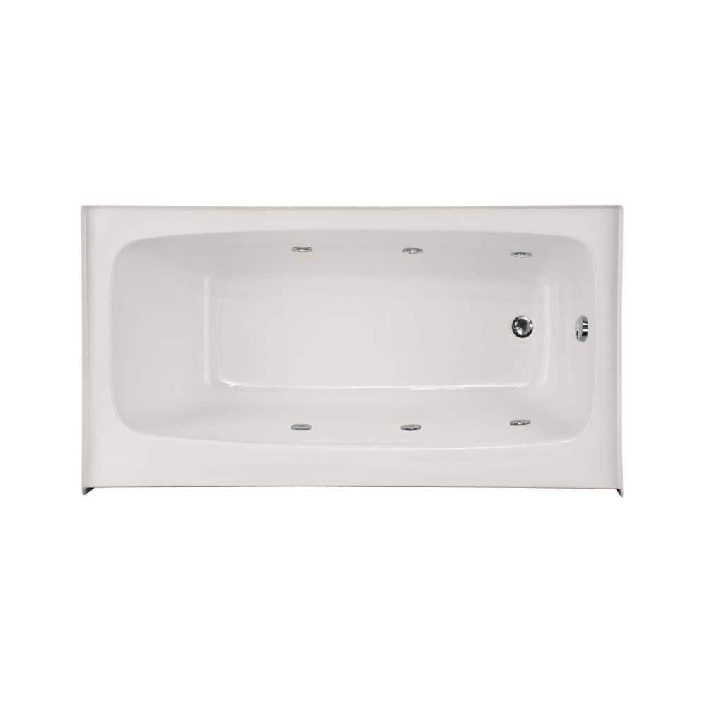 Hydro Systems Trenton 66 in. Acrylic Rectangular Drop In Air Bath and Whirlpool BathTub in White (1)