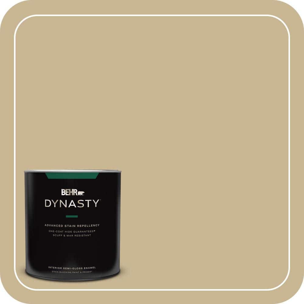BEHR DYNASTY 1 qt. #MQ2-30 Spring Wheat One-Coat Hide Semi-Gloss Enamel Interior Stain-Blocking Paint and Primer