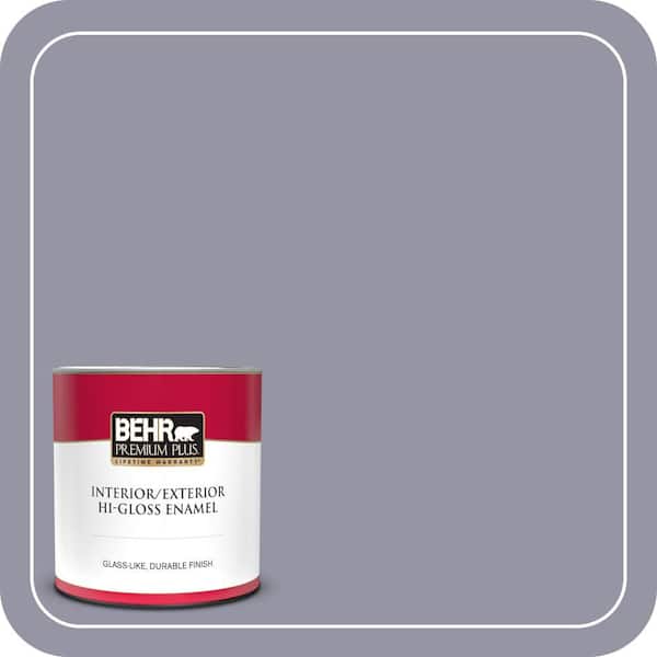BEHR PREMIUM PLUS 1 qt. #640F-5 Ash Violet Hi-Gloss Enamel Interior/Exterior Paint & Primer (2)