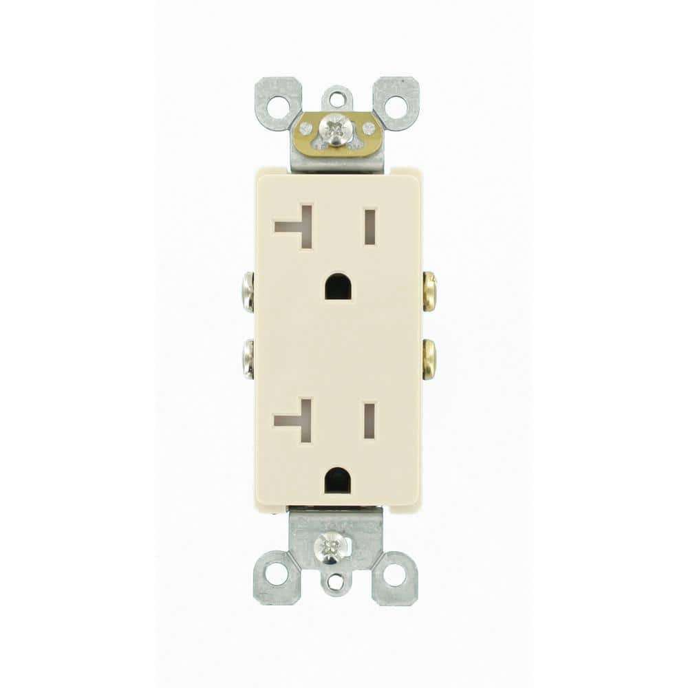 Leviton Decora 20 Amp 125 V Tamper Resistant Duplex Outlet/Receptacle, Light Almond (1-Pack) T5825-T