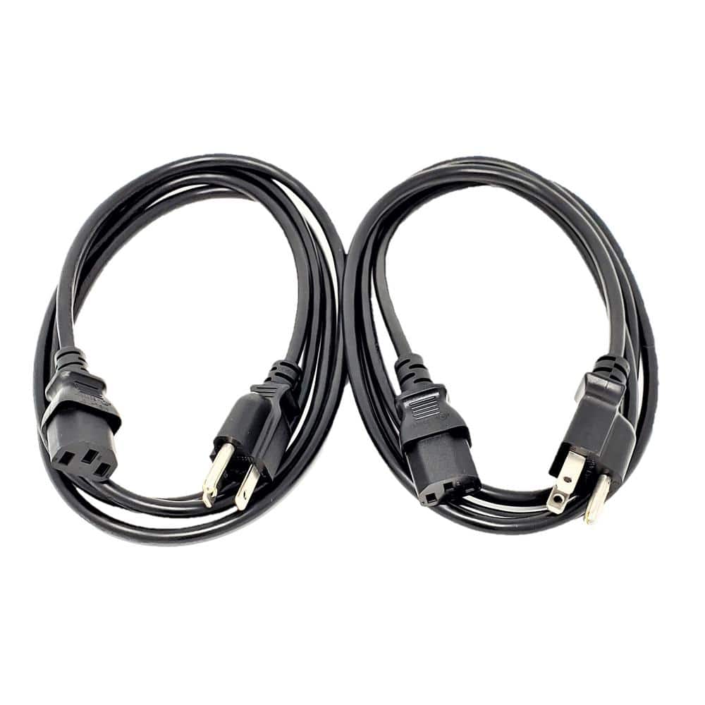 Micro Connectors, Inc 1.5 m Black Universal AC Power Cord 18AWG (NEMA 5-15P to C13) (2-Pack)