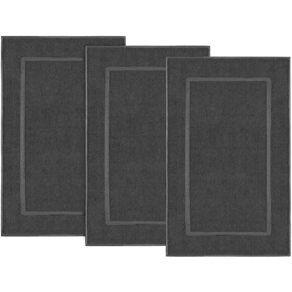 SIMPLI-MAGIC 21 in. x 34 in. Bath Mats Gray 3-Count (1)