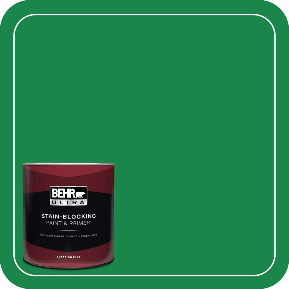 BEHR ULTRA 1 qt. #460B-6 Chlorophyll Flat Exterior Paint & Primer