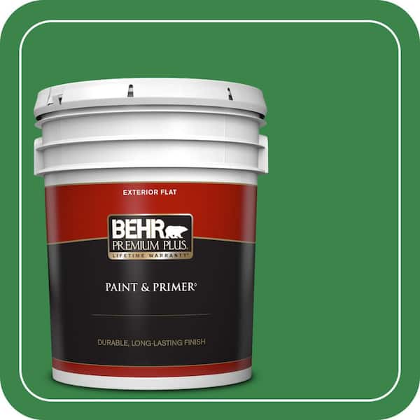 BEHR PREMIUM PLUS #450B-7 Green Grass Flat Low Odor & Primer (2)