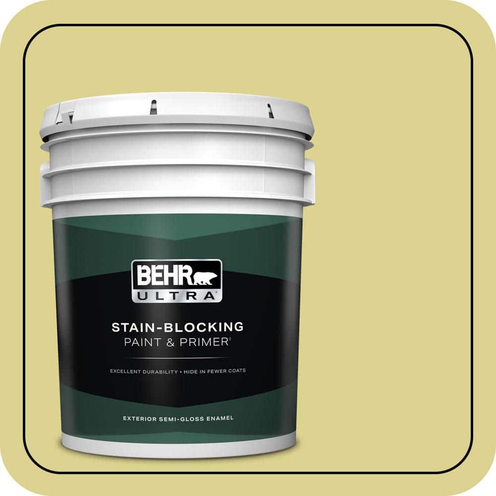 BEHR ULTRA 5 gal. #T17-16 Thats My Lime Semi-Gloss Enamel Exterior Paint & Primer