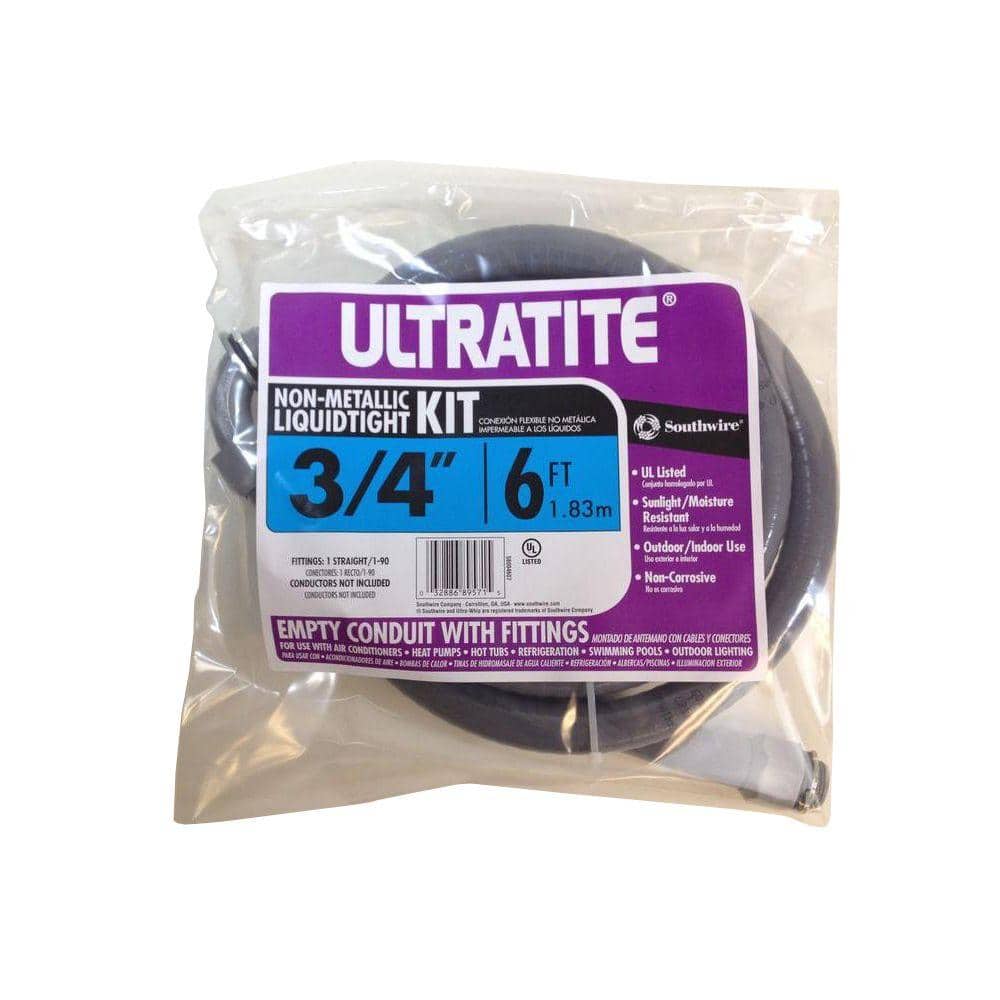 Southwire 3/4 in. x 6 ft. Ultratite Liquidtight Flexible Non-Metallic PVC Conduit Whip