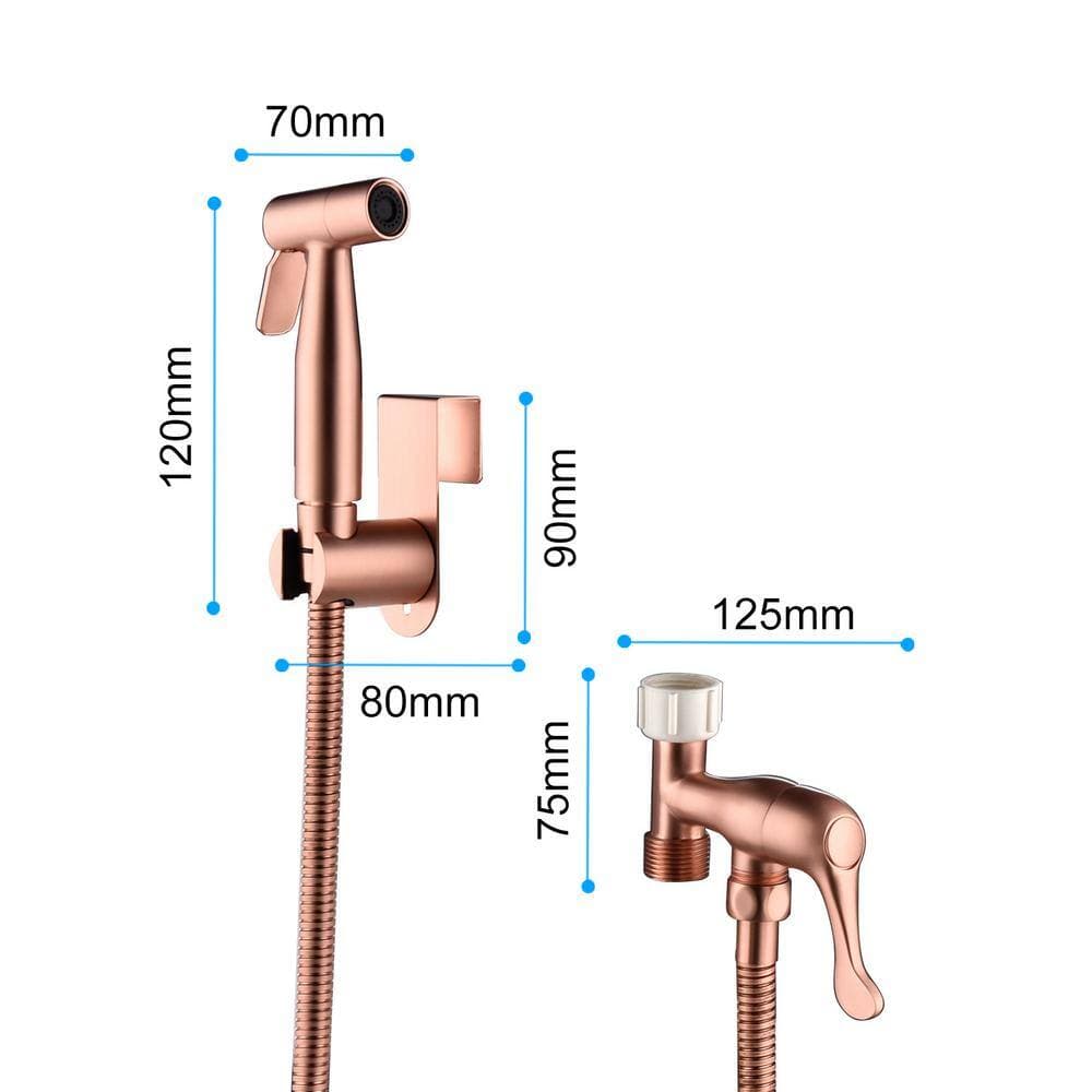 cadeninc Non-Electric Stainless Steel Handheld Bidet Attachment Toilet Sprayer for Toilet Bidet in Rose Gold (2)