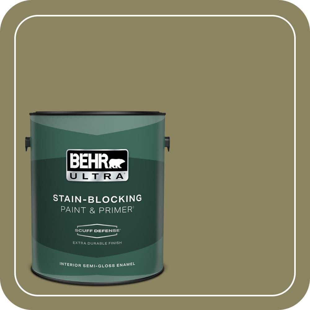 BEHR ULTRA 1 gal. #S350-5 Green Scene Extra Durable Semi-Gloss Enamel Interior Paint & Primer