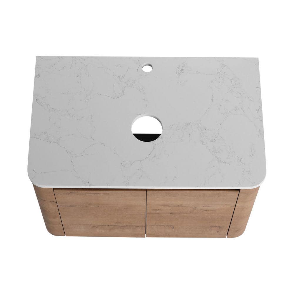 UPIKER 30 in. Bath Vanity Cabinet without Top in Imitative Oak Unassembled (3)
