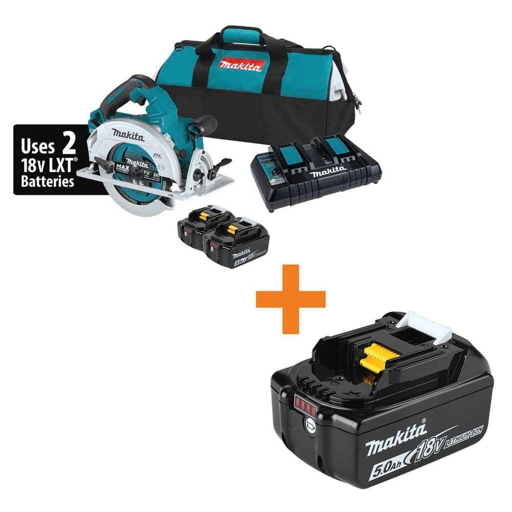 Makita 18V X2 LXT Lithium-Ion (36V) Brushless Cordless 7-1/4 in. Circular Saw Kit 5. 0Ah with 18V LXT Battery Pack 5. 0Ah (1)