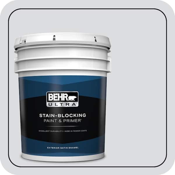 BEHR ULTRA 5 gal. #N540-1 Script White Satin Enamel Exterior Paint & Primer (2)