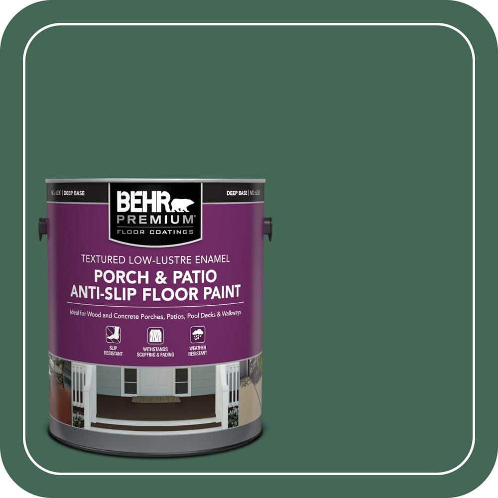 BEHR PREMIUM 1 gal. #M420-7 Billiard Green Textured Low-Lustre Enamel Interior/Exterior Porch and Patio Anti-Slip Floor Paint
