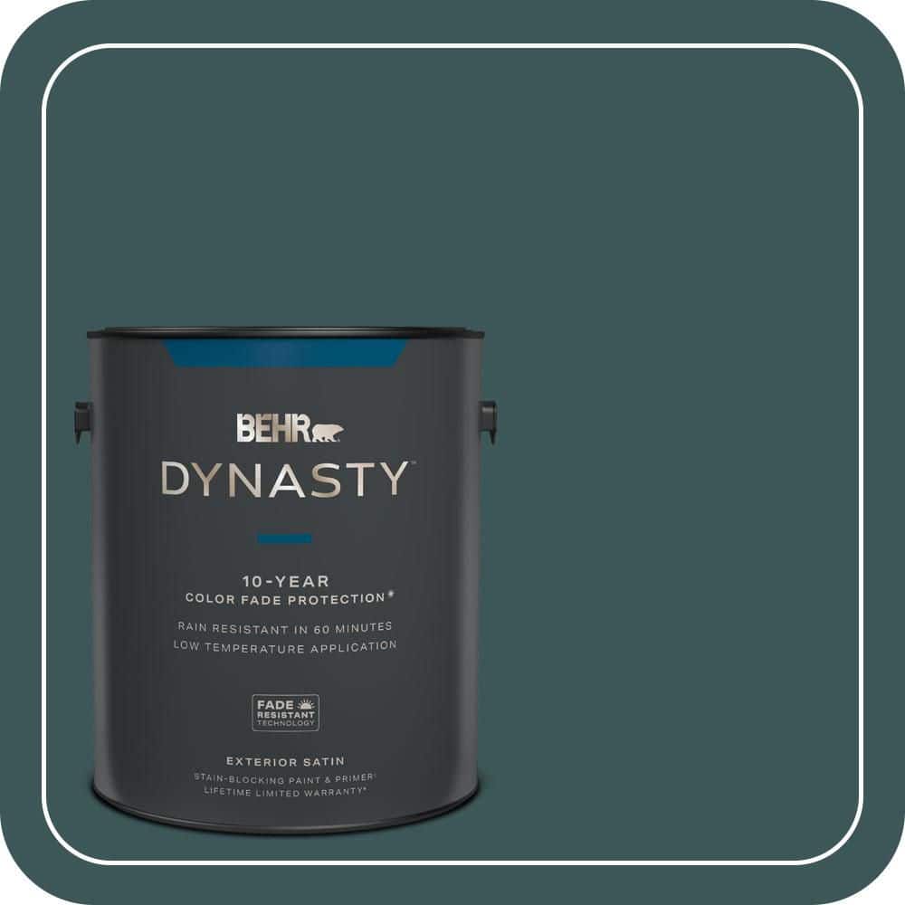 BEHR DYNASTY 1 gal. #PPU12-01 Abysse Satin Enamel Exterior Stain-Blocking Paint & Primer
