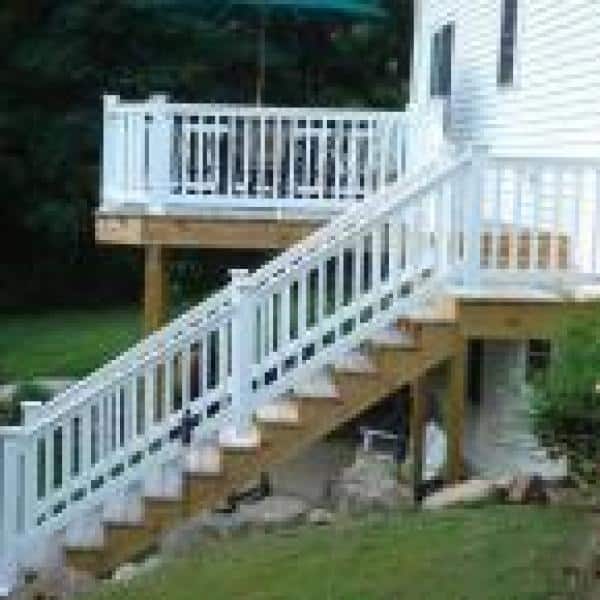 Weatherables Vanderbilt 3 ft. H x 6 ft. W White Vinyl Stair Railing Kit (2)