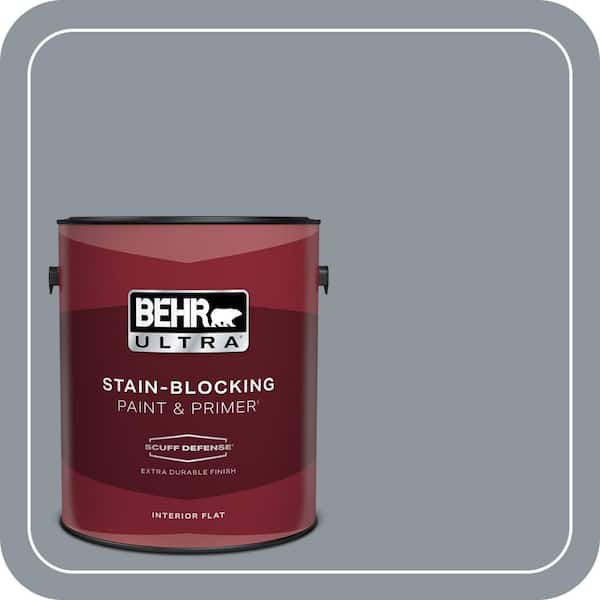 BEHR ULTRA 1 gal. #MQ5-21 Radiant Silver Extra Durable Flat Interior Paint & Primer (2)
