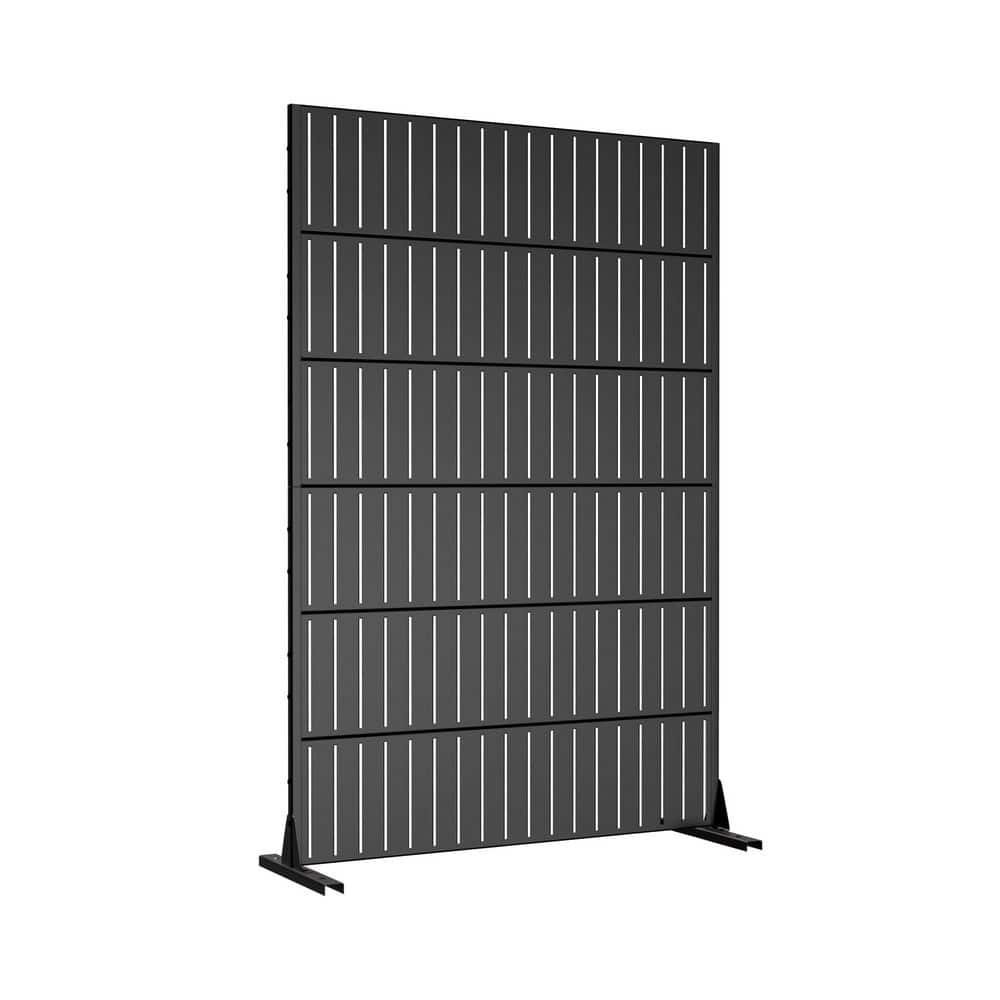 Lumioca 46.8 in. W x 71.37 in. H Black Galvanized sheet Outdoor Garden Screen Decorative Art Panel (1)