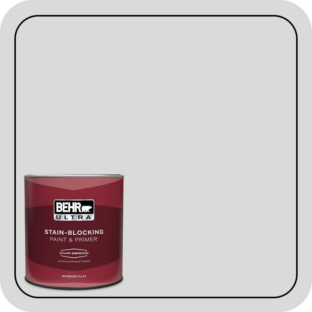 BEHR ULTRA 1 qt. #N460-1 Evening White Extra Durable Flat Interior Paint & Primer