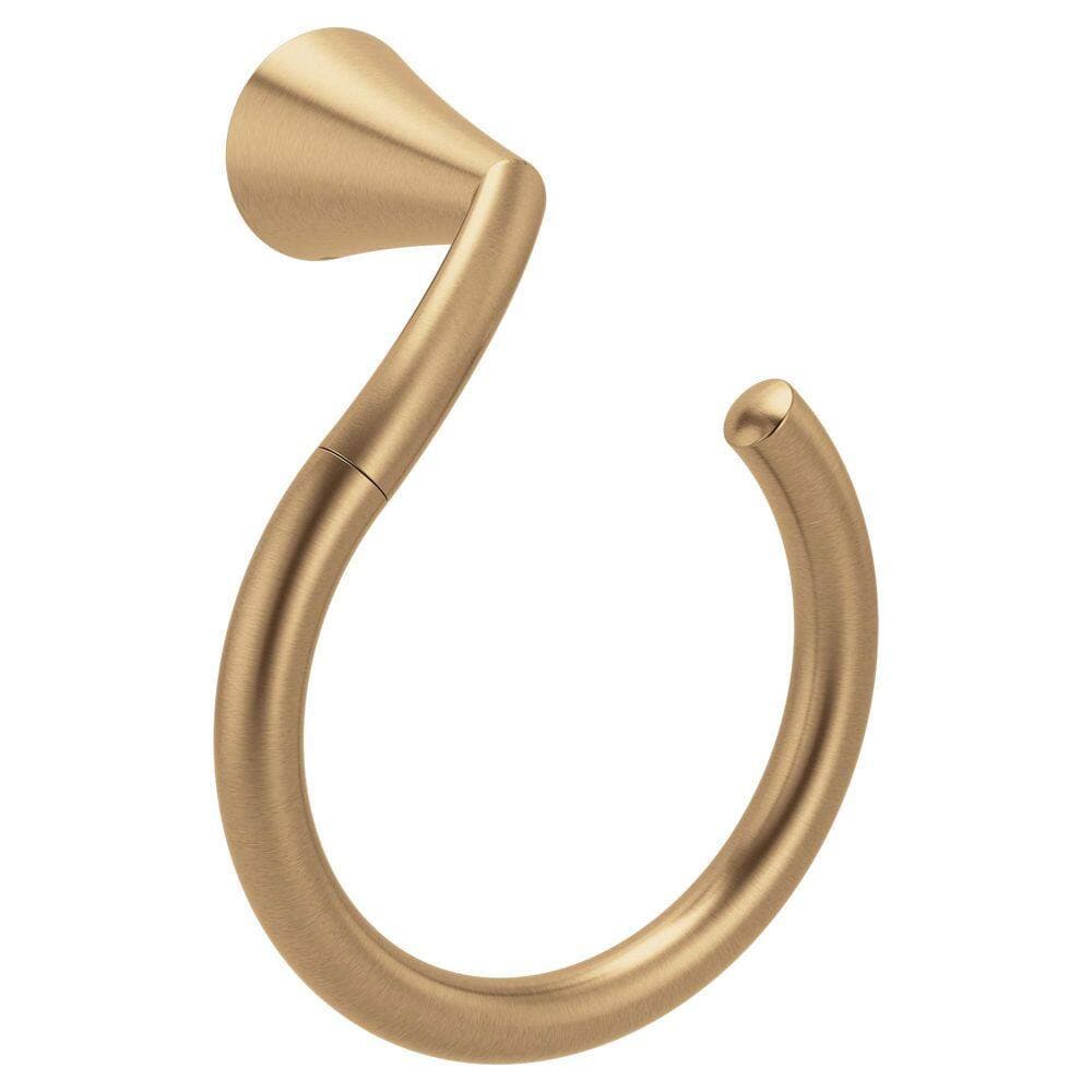 MOEN Glyde Wall Mounted Towel Ring in Bronzed Gold (2)