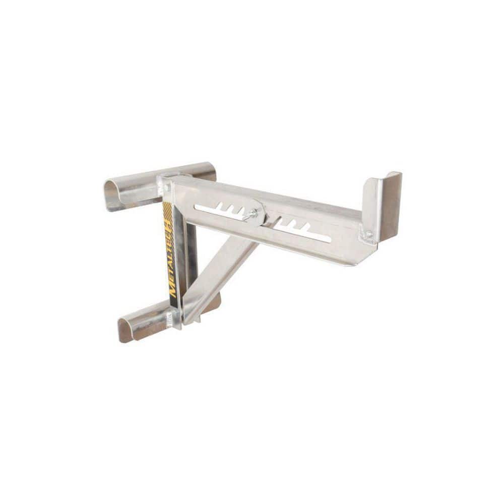 MetalTech 21.75 in. x 10 in. x 16.75 in. Aluminum Adjustable 2-Rung Ladder Jacks for Scaffold Extension Boards, Ladder or Plank