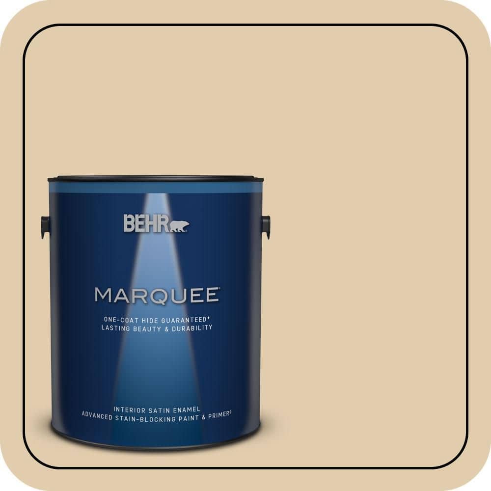 BEHR MARQUEE 1 gal. #MQ3-44 Ancient Scroll One-Coat Hide Satin Enamel Interior Paint & Primer