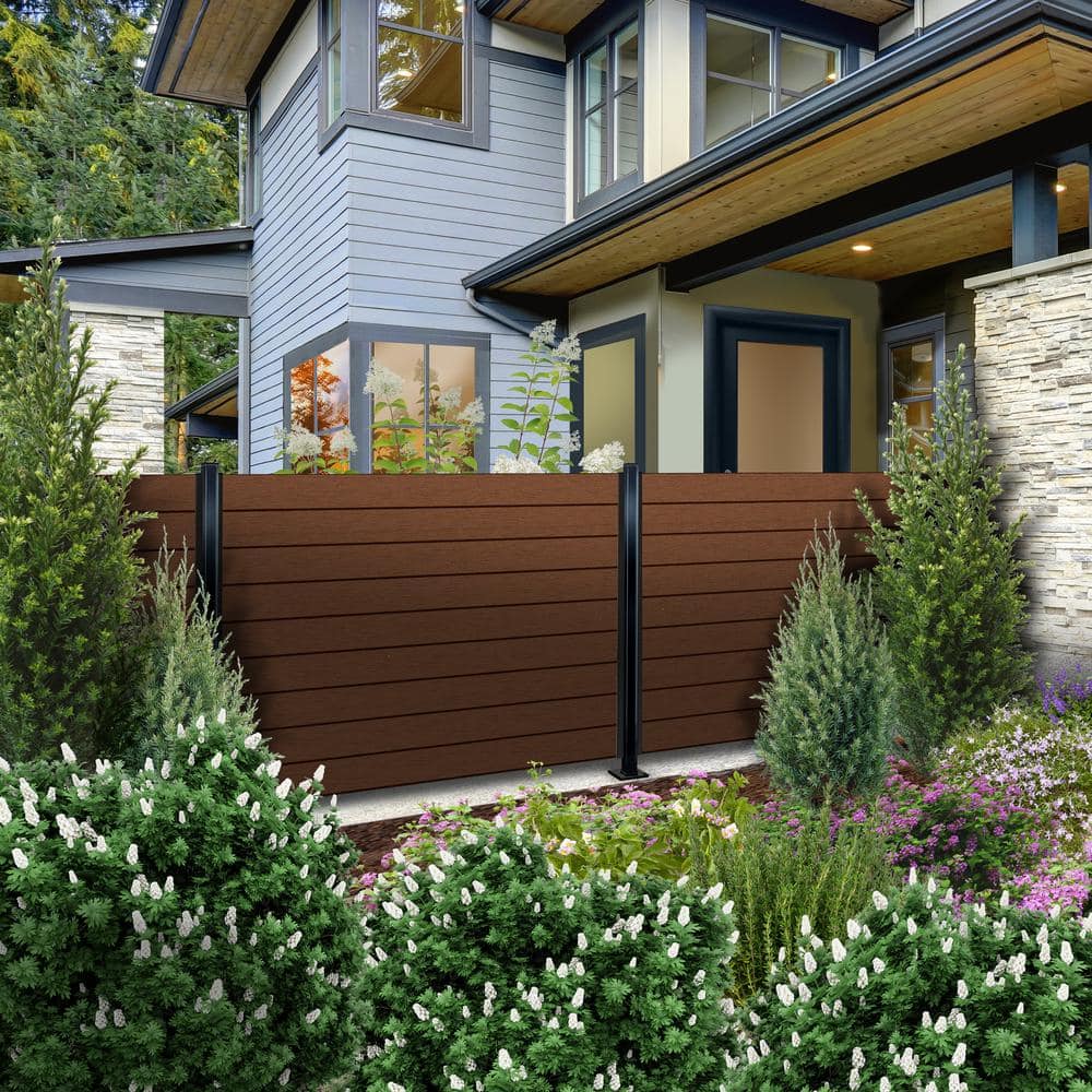 OUTDECO 5.5 in. x 72 in. x .75 in. Wood Plastic Composite Fence Board, Tongue and Groove Topper, Sanded Finish - Espresso (2)