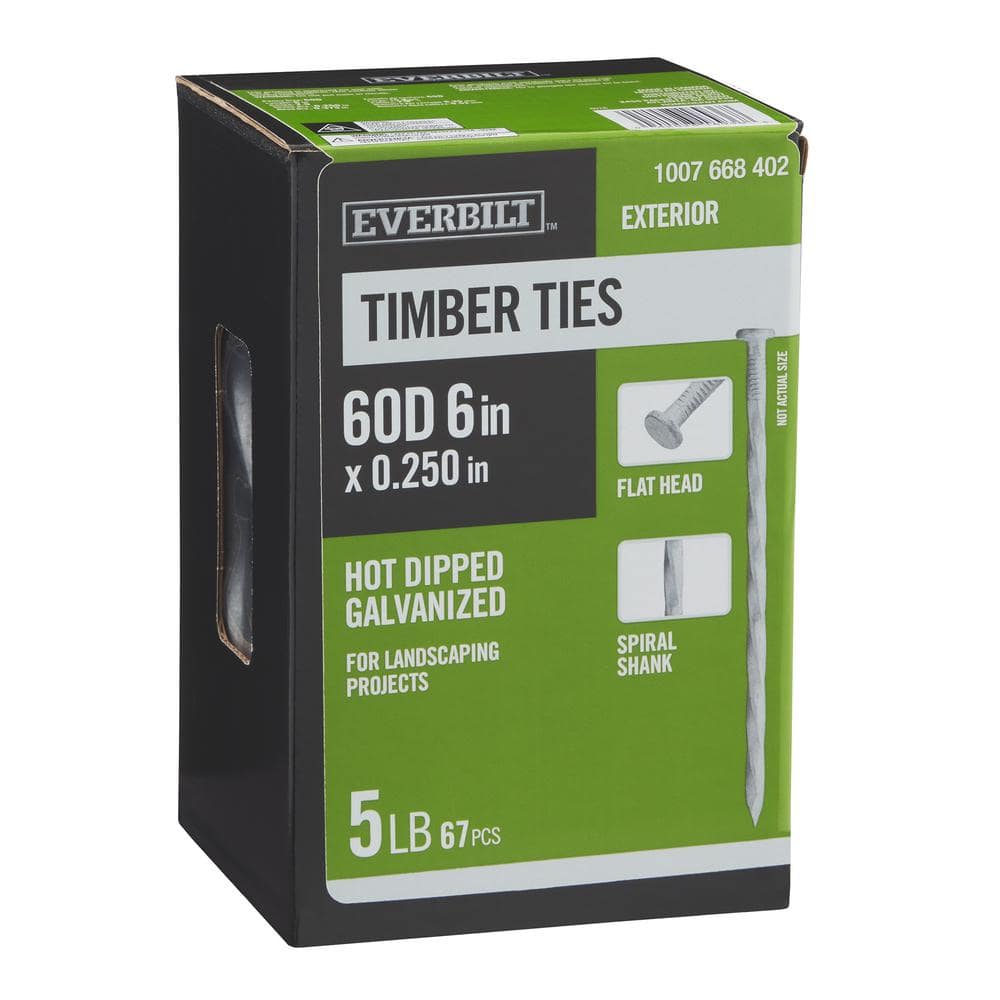 Everbilt 6 in. x 60D Hot Dipped Galvanized Wood Joiners (Timber Ties) 5 lbs. (67-Count)