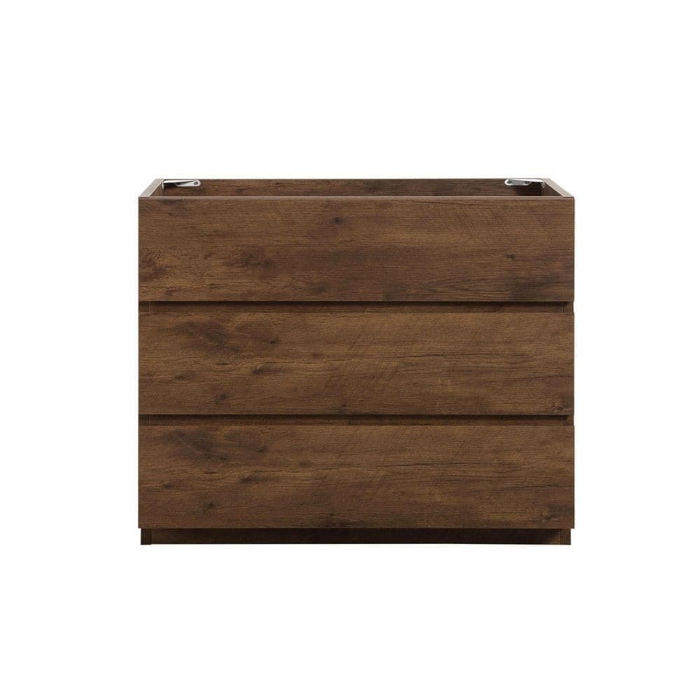 Lycvki 35.5 in. W x 17.9 in. D x 32.3 in. H Bath Vanity Cabinet without Top with 3-Drawers in Brown (1)
