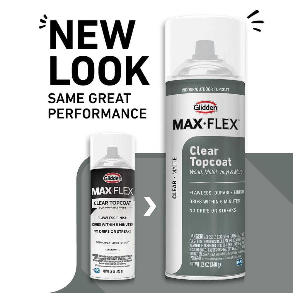 GLIDDEN MAX FLEX 12 oz. Matte Interior/Exterior Topcoat Spray Paint (4)