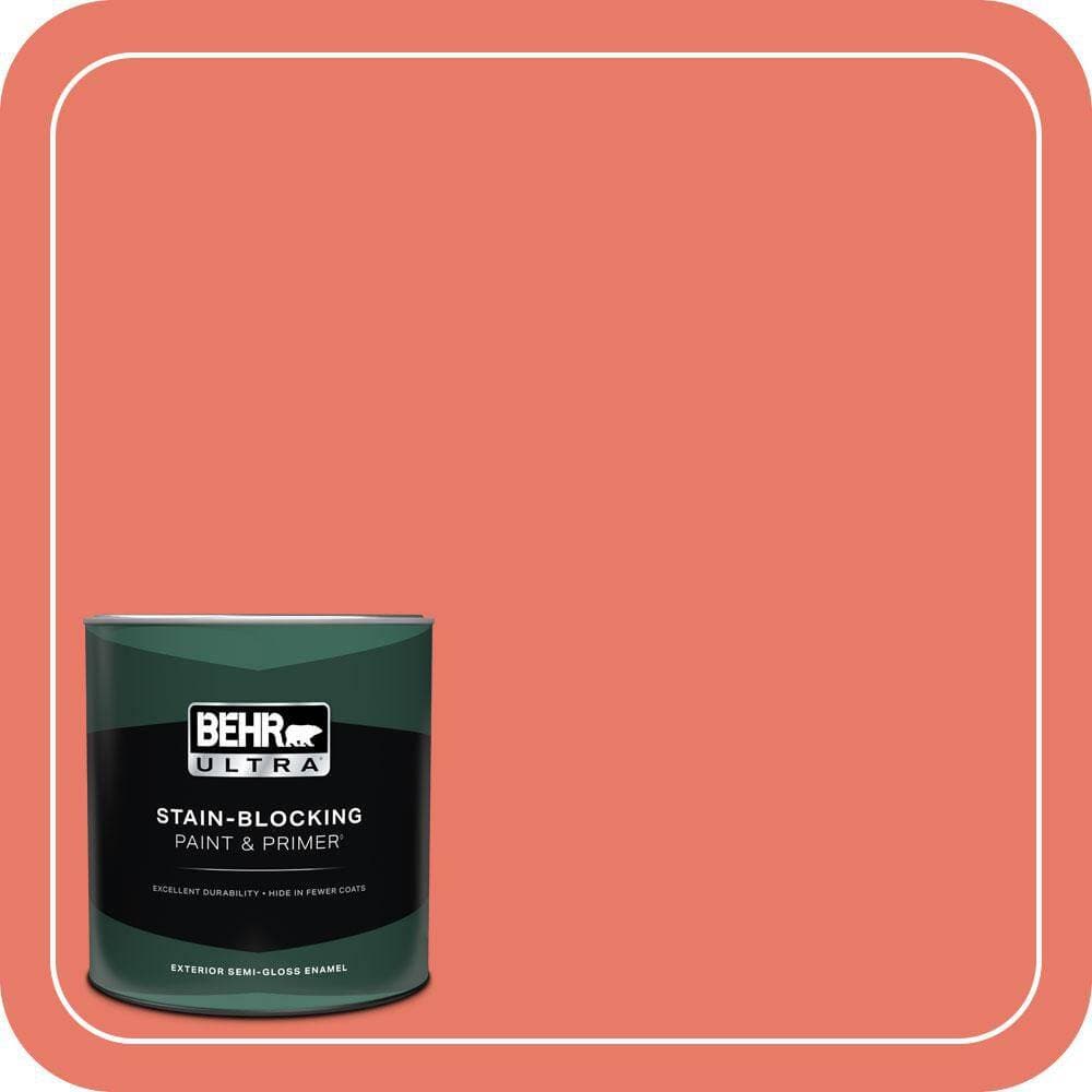 BEHR ULTRA 1 qt. #P180-5 Watermelon Slice Semi-Gloss Enamel Exterior Paint & Primer