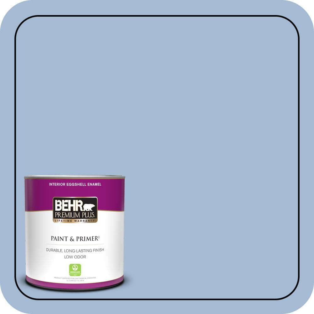 BEHR PREMIUM PLUS 1 qt. #M530-3 Perennial Blue Eggshell Enamel Low Odor Interior Paint & Primer (1)