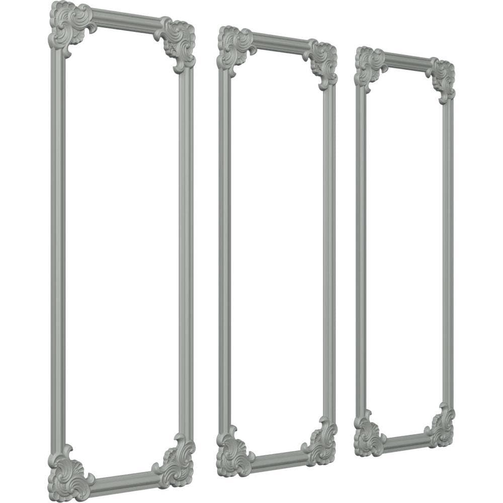 Ekena Millwork 28 in. W x 72 in. H Unfinished Polyurethane Pompeii Panel Moulding Kit (Triple Panel) (2)