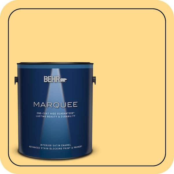 BEHR MARQUEE 1 gal. #P270-4 Egg Cream Satin Enamel Interior Paint & Primer (2)