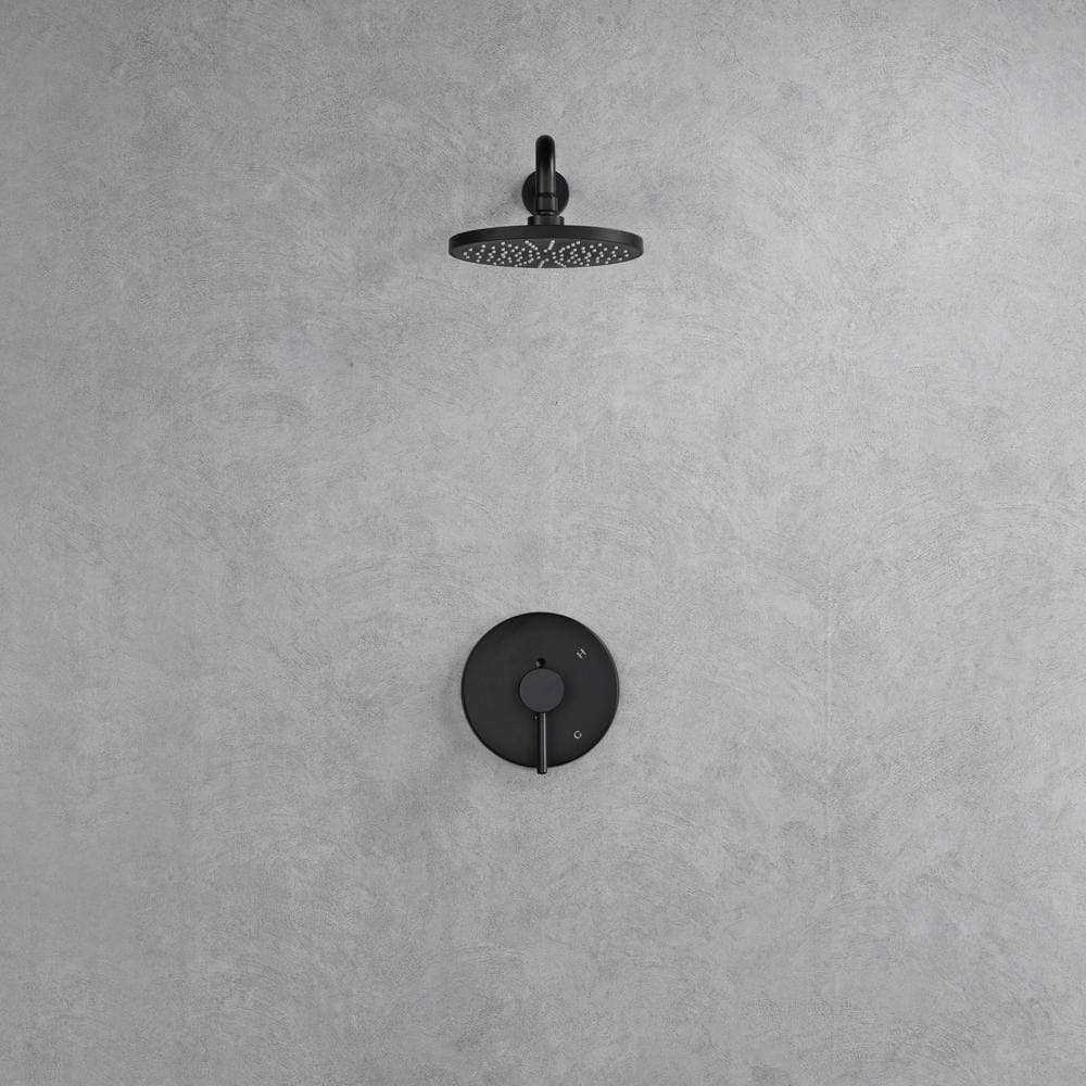Ultra Faucets Kree Single Handle 1-Spray Shower Faucet 1.8 GPM with Pressure Balance, Anti Scald in Matte Black (Valve Included) (3)