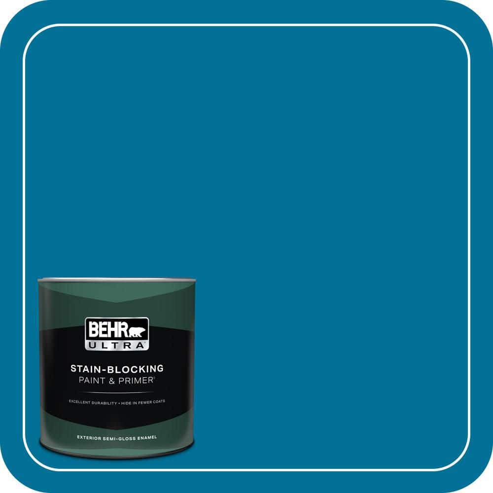 BEHR ULTRA 1 qt. #S-G-530 Glacier Lake Semi-Gloss Enamel Exterior Paint & Primer