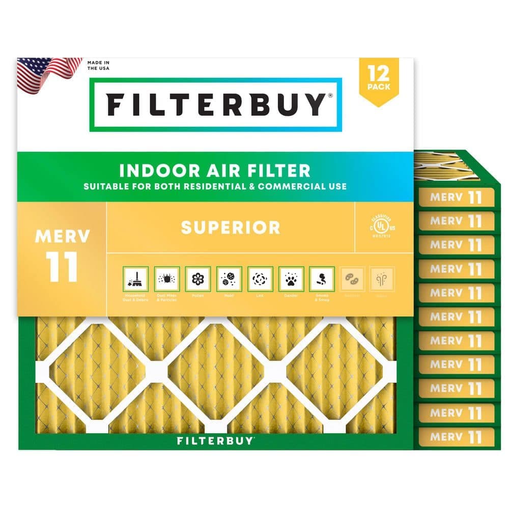 Filterbuy 23.5 in. x 23.5 in. x 1 in. MERV 11 (FPR 7) Allergen Defense Pleated HVAC AC Furnace Air Filters Replacement (12-Pack)